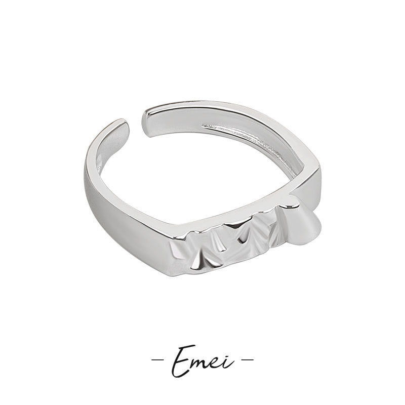 Korean Style Irregular Convex Minimalist Design Open Rings