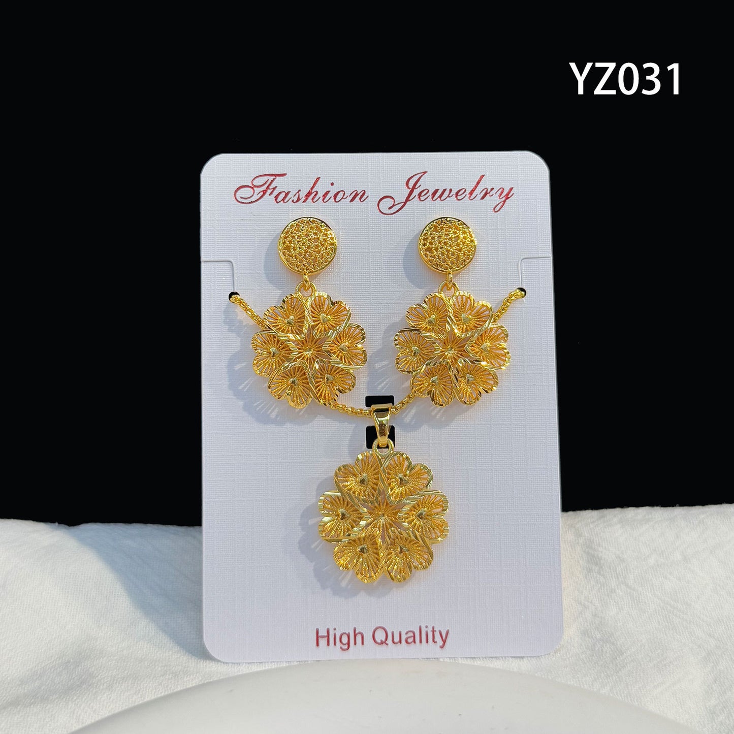 Love Heart Flowers Ear Medium Suit Pendants