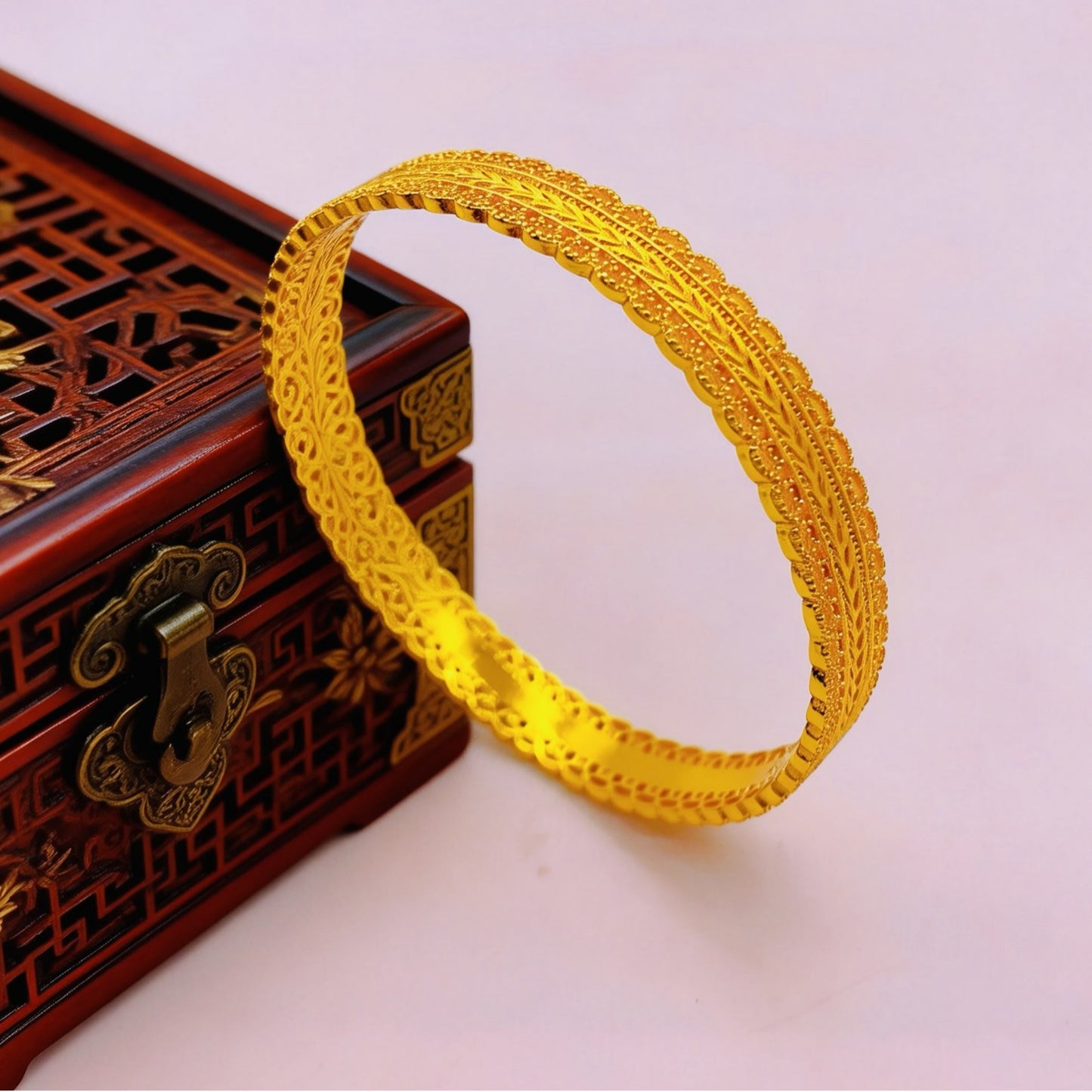 Gold Shop Ancient Waist Wrap Silk Woven Wheat Closed Bracelet