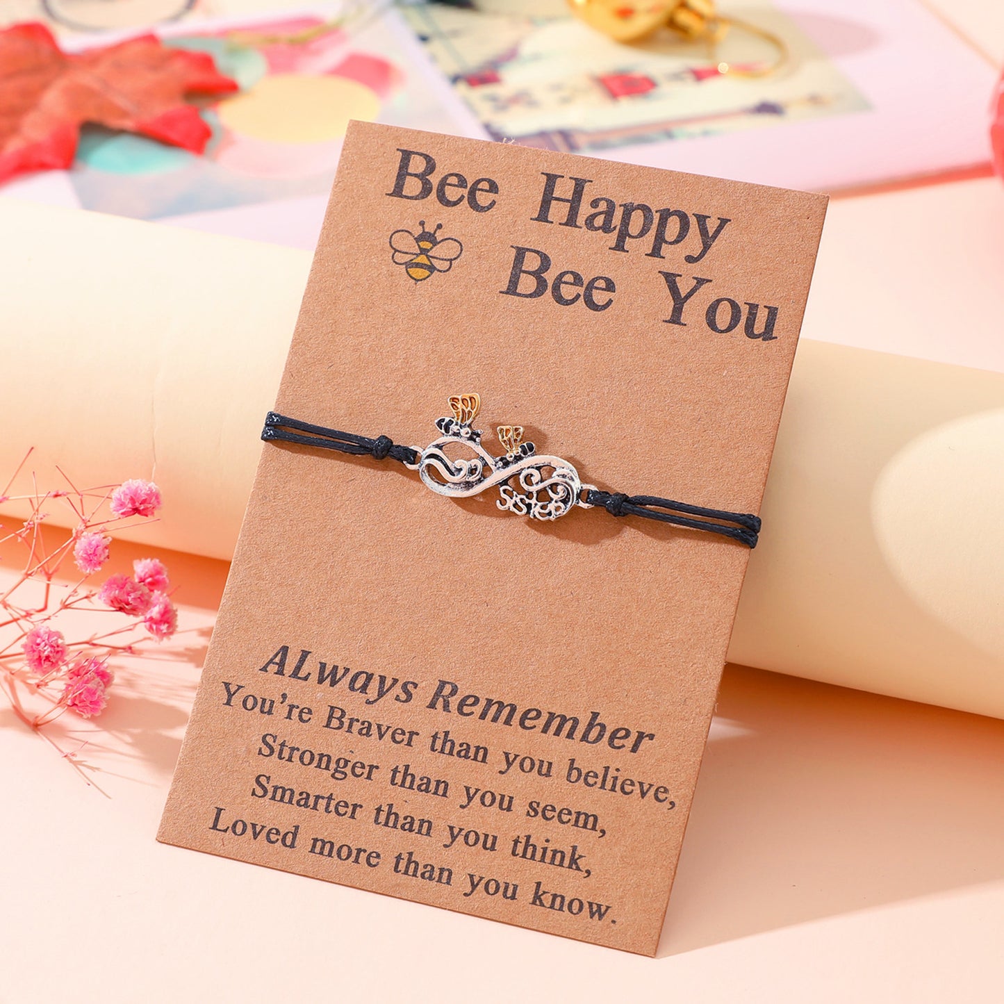 Creative English Letters Little Bee Hand-woven Friendship Bracelets