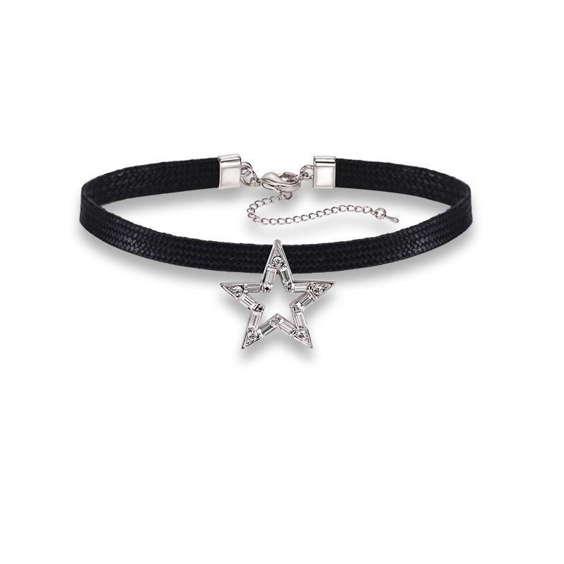 Women's Black Rope Fresh Clavicle Chain Short Neckband Collar Necklace