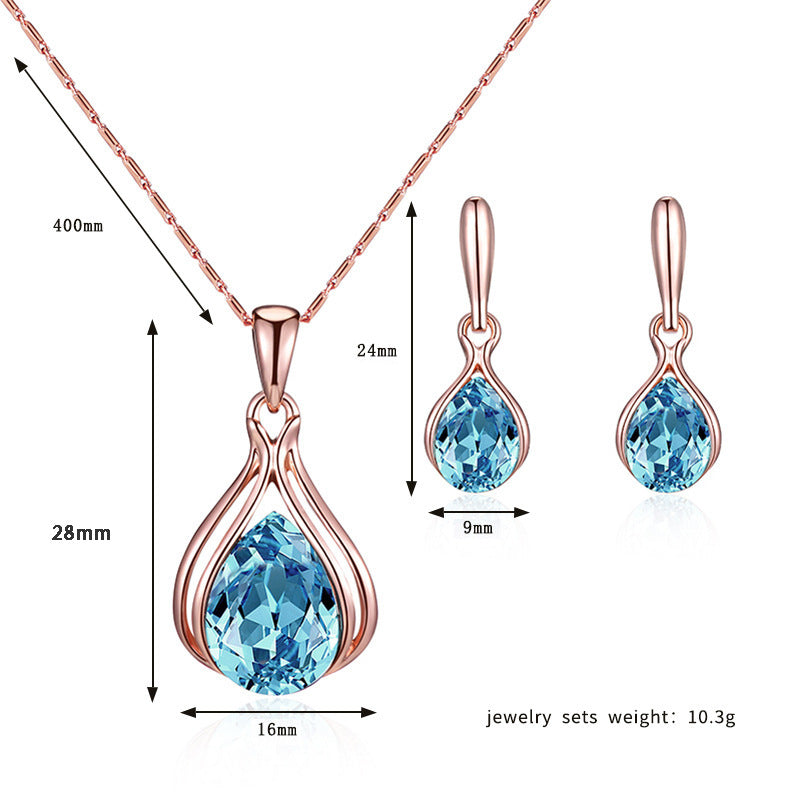 Fashion Blue Green Red Drop Shape Necklaces