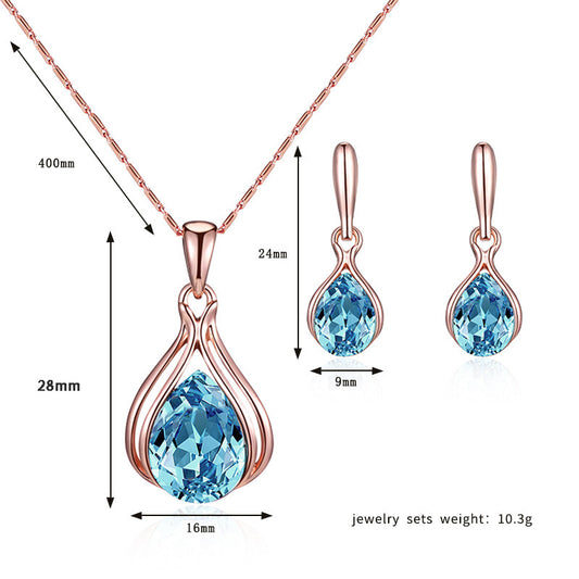 Fashion Blue Green Red Drop Shape Necklaces