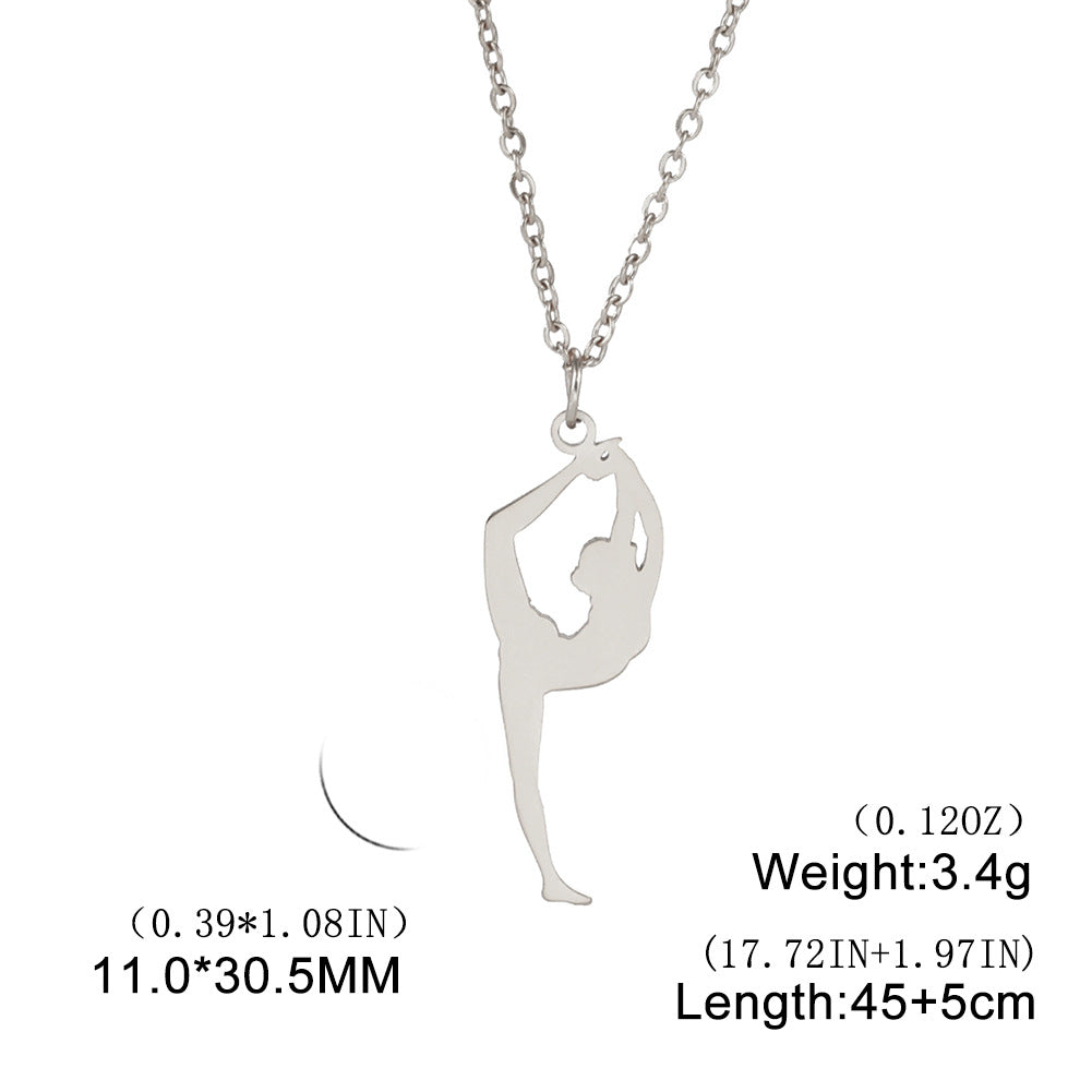 Sports Series Cutting Titanium Steel Gymnastics Modeling Necklaces