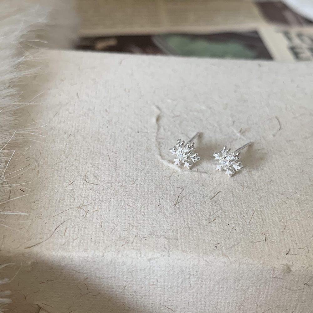 Snowflake Ear Female Special Interest Light Luxury High-grade Stud Earrings