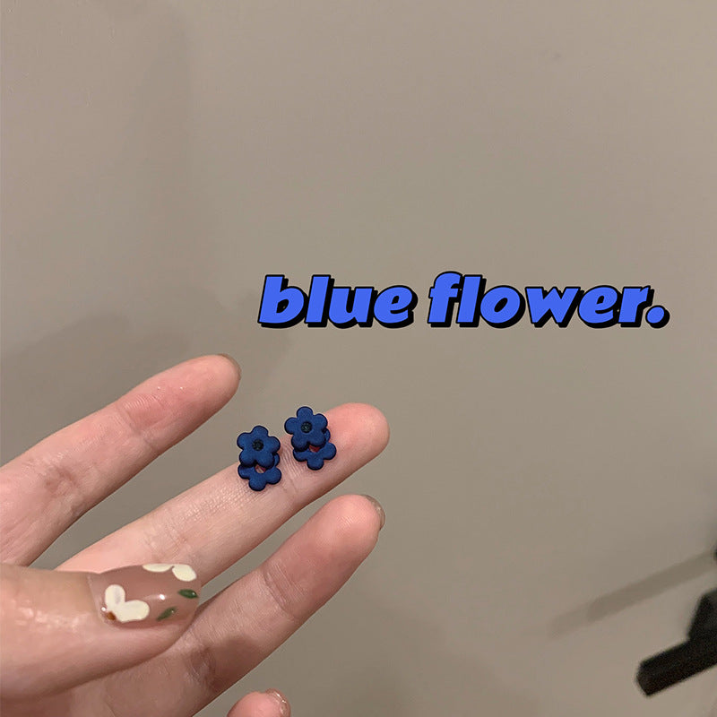 Women's Flower Royal Blue Simple Graceful Ear Clip Without Stud Earrings
