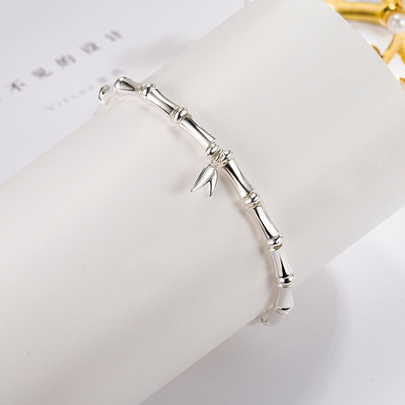 Female White Copper Sier-plated Frosted Summer Bracelets