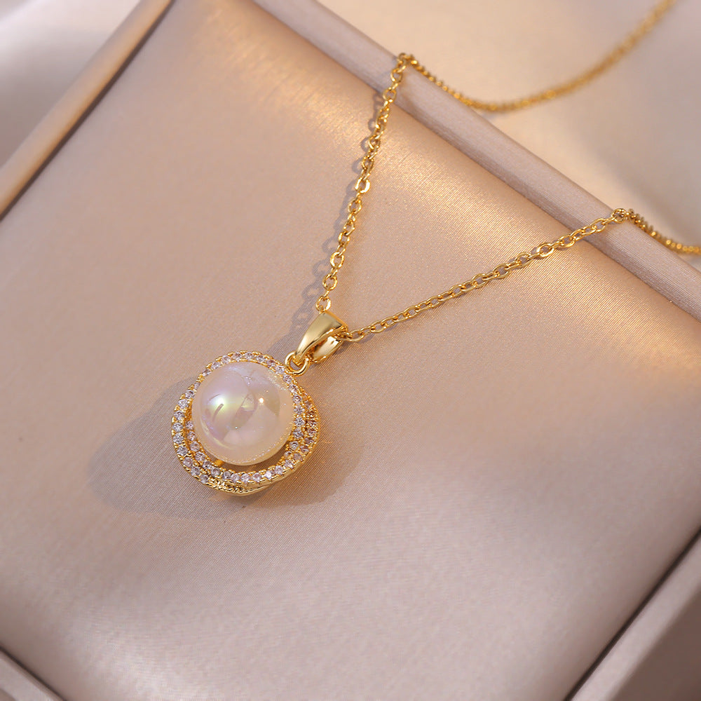 Niche Design Geometric Mermaid Pearl Grace Necklaces