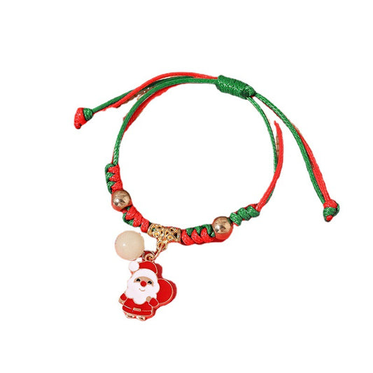 Leuchtende, gewebte Weihnachtsmann-Armbänder für Frauen