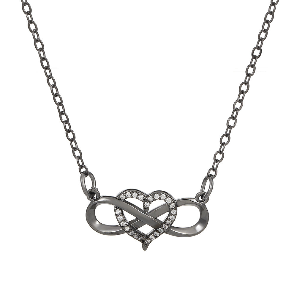 Cold Style Simple Heart-shaped Cross Clavicle Necklaces