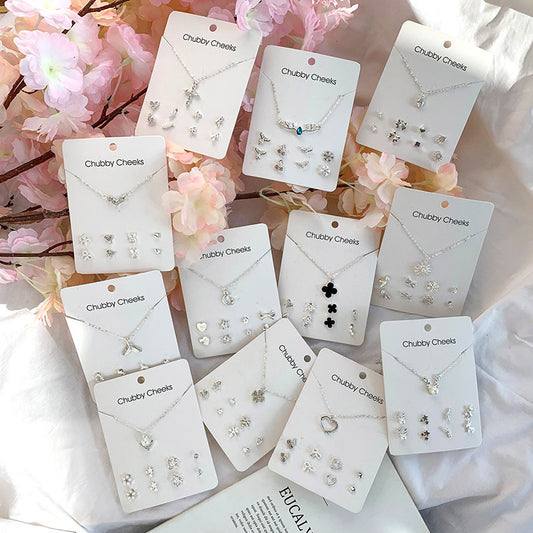 Women's Earings Pairs Simple Sweet Combination Weekly Jewelry Set