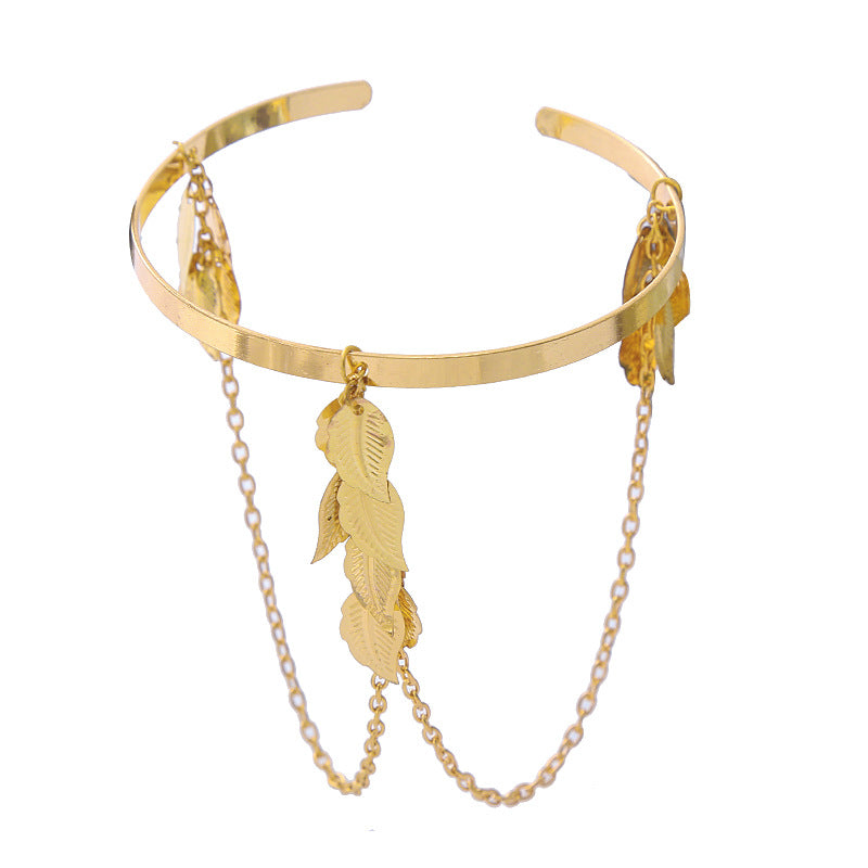 Metal Chain Leaves Armband Graceful Fashionable Street Bracelet
