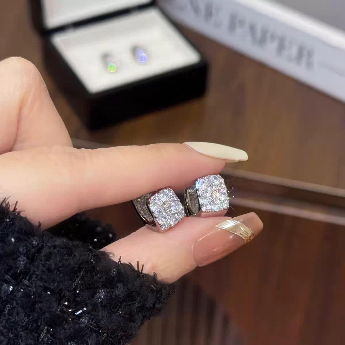 Sier Needle Light Luxury Minority Bow Zircon Pearl Elegant Tassel Earrings