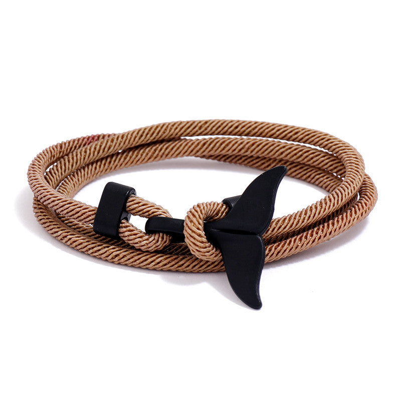 Women's & Men's & Ocean Series Boat Anchor Style Whale Tail Braided Rope Bracelets