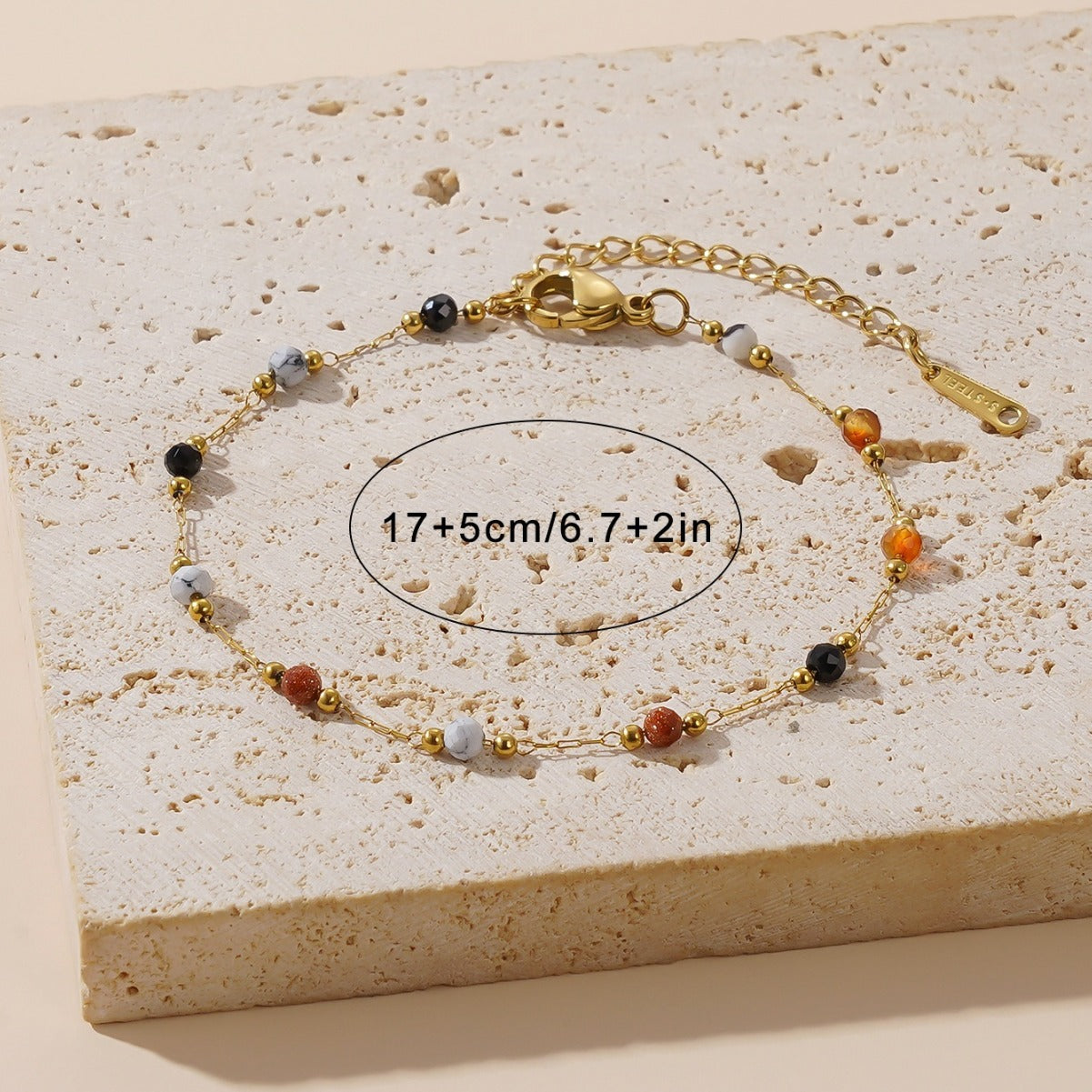 Women's High-grade Gold Clavicle Chain Natural Stone Jewelry Set