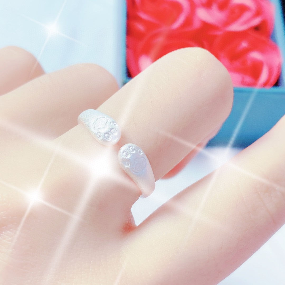 Pure Sier Open Frosted Index Finger Rings