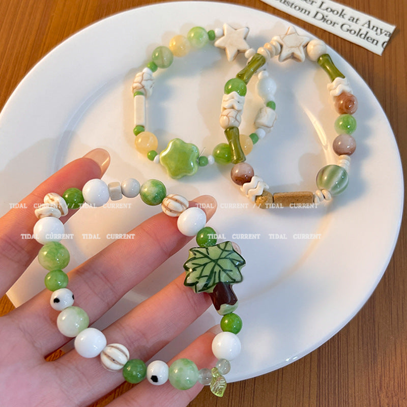 Fresh Green Niche Unique Design High Bracelets