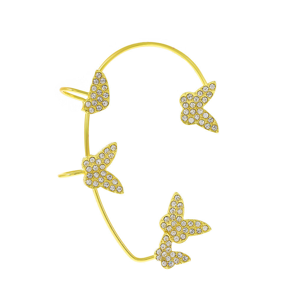 Cold Style Alloy Irregular Butterfly Ear Female Niche Personality Stud Earrings