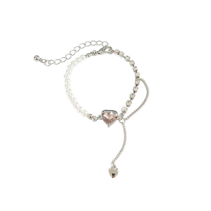 Peach Pink Sweetheart Love Pearl Style Temperament Bracelets