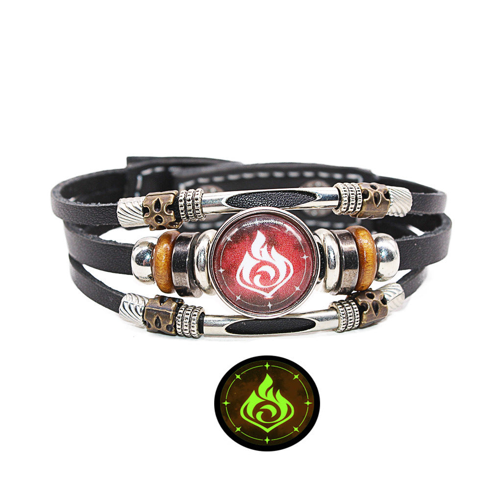 Women's & Men's & Original God Peripheral Time Stone Black Bracelets