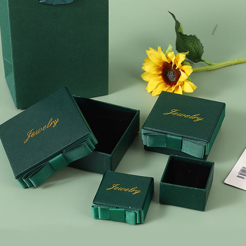 Green Special Paper Jewelry Box Gift Rings