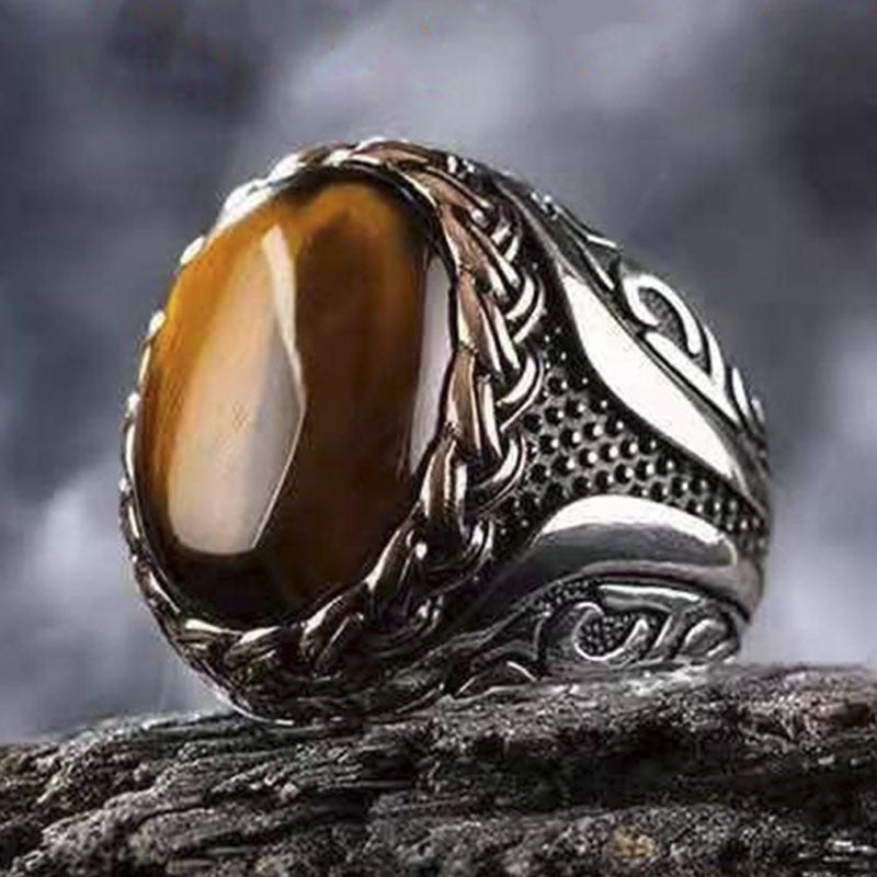 Men's Open Adjustable Copper Inlaid Fine Jewelry Rings