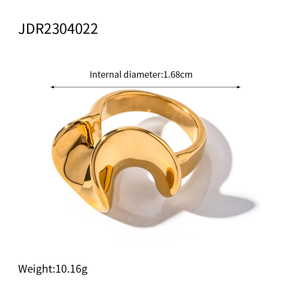 Stainless Steel Closed Light Luxury High Rings