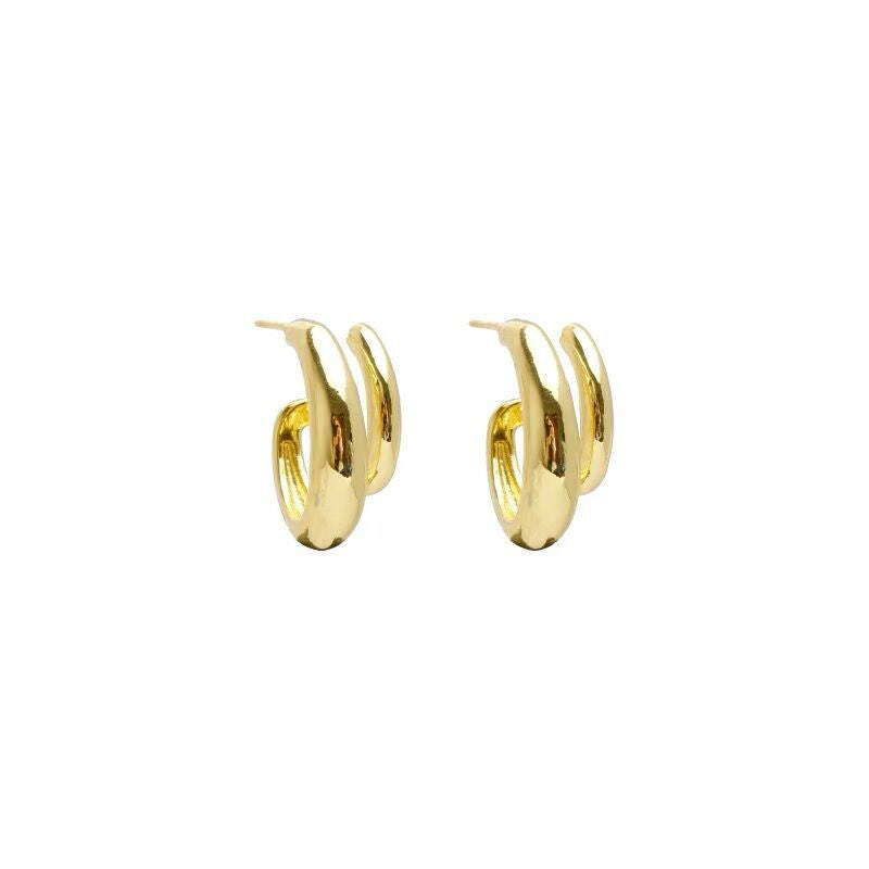 Versatile Shaped Korean Style Design High-grade Geometric Curved Earrings