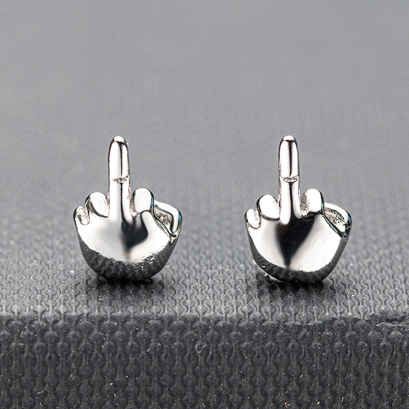 Men's Personality Single Simple Fashionmonger Temperament Couple Funny Finger Earrings