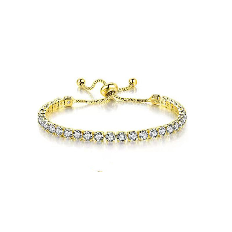 White Suit Zircon Tennis Pull Single Bracelets