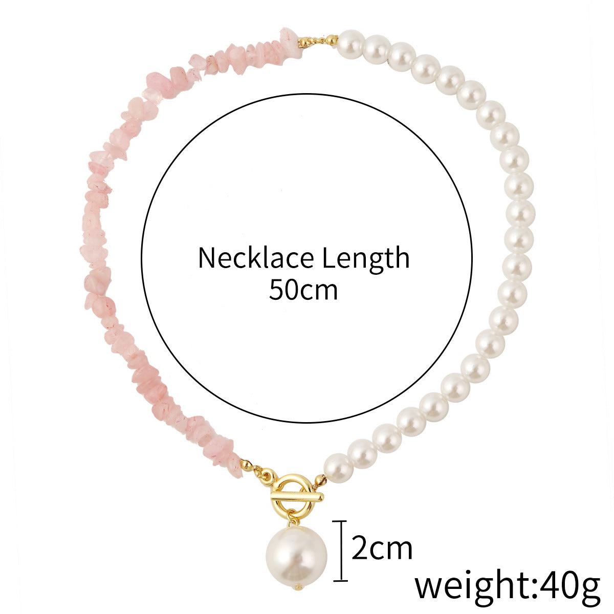 Women's Stone Copper Bead Pearl Pendant Beads Necklaces