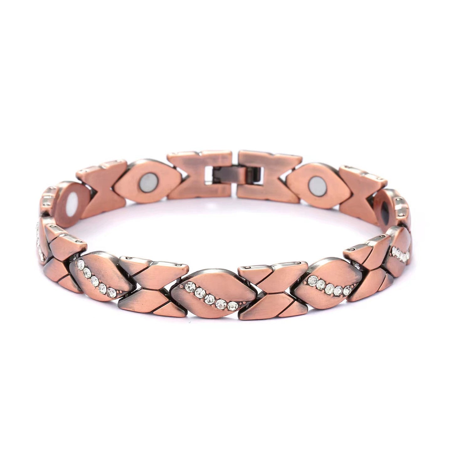 Women's & Men's Magnetic Detachable Trendy Cool Rhinestone Zinc Bracelets
