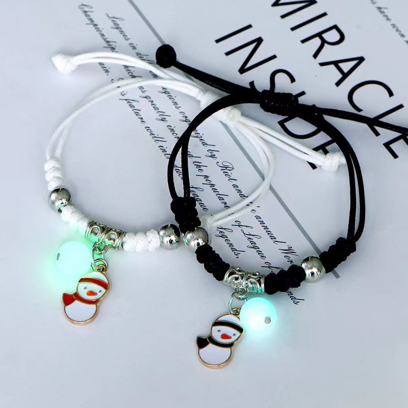 Bracelets d'amitié pour femmes, hommes et femmes lumineuses, deux copines