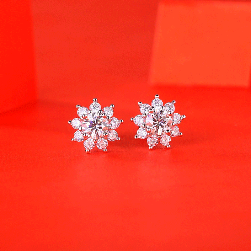 Moissanite Early Snow Fashion Trendy Sun Earrings