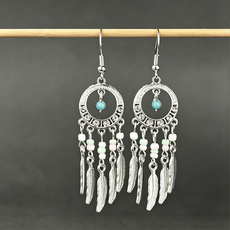 Bohemian Tassel Water Drop Summer Vacation Style Dopamine Earrings
