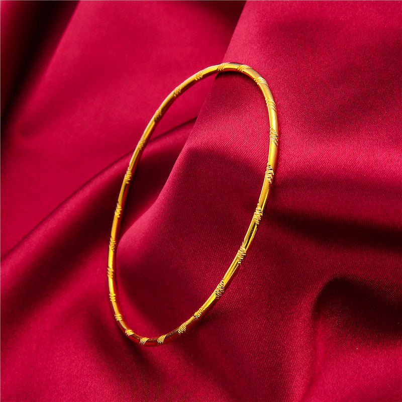 Gold-plated Female Vietnam Placer Gold Thin Thai Coil Bracelets