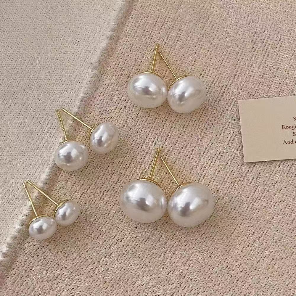 Pearl Cherry White Female Korean Sweet Popular High-grade Light Luxury Stud Earrings