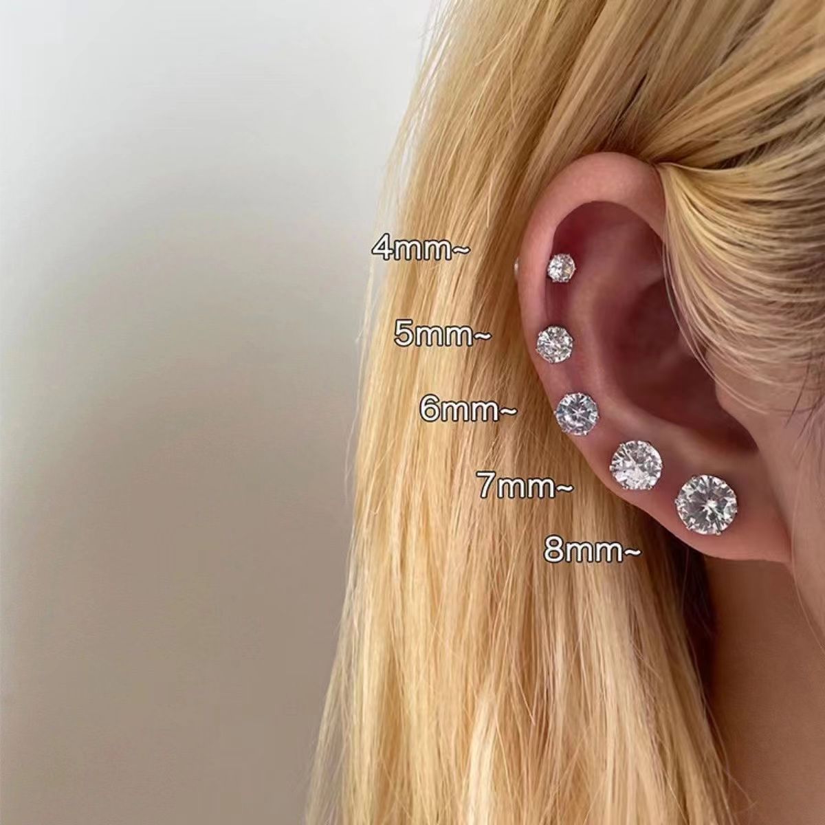 Women's Magnetic Bone Pin Magnet Zircon For Ear Clip