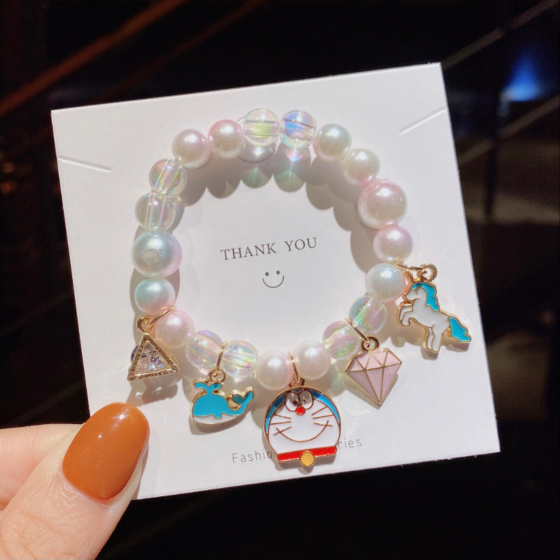 Children's Pearl Cartoon Cute Gradient Color Decoration Bracelets