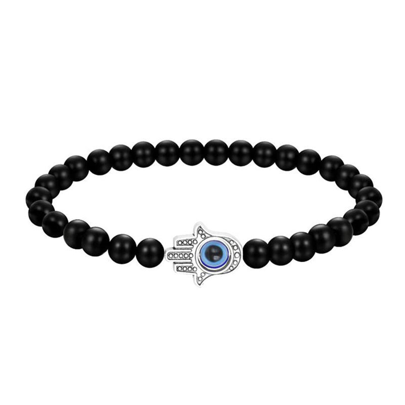 Devil Eye Fatima Palm Beaded Resin Glaze Blue Eyes Bracelets