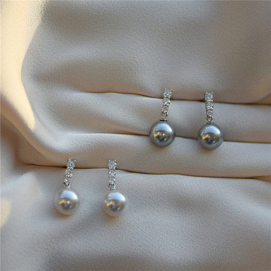 Boucles d'oreilles en argent sterling avec strass Light Luxury Sense