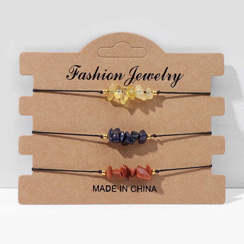 Natural Crystal Gravel Female Irregular Rough Stone Bracelet