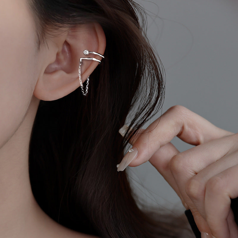 Starry Long Pearl Tassel Zircon Without Rings