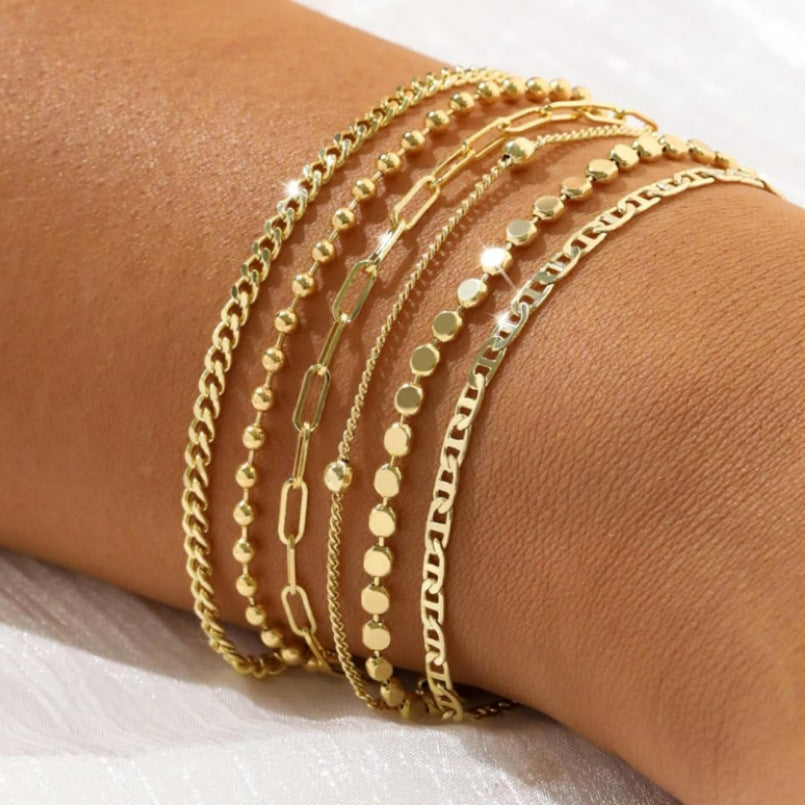 Glamorous Fashion Exquisite Metal Personality Twin Bracelet