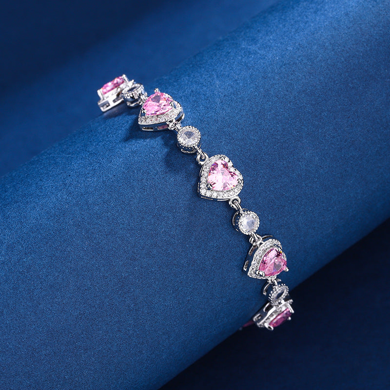 Bracelets de tempérament de luxe léger en Zircon de fleur de cerisier pour femmes