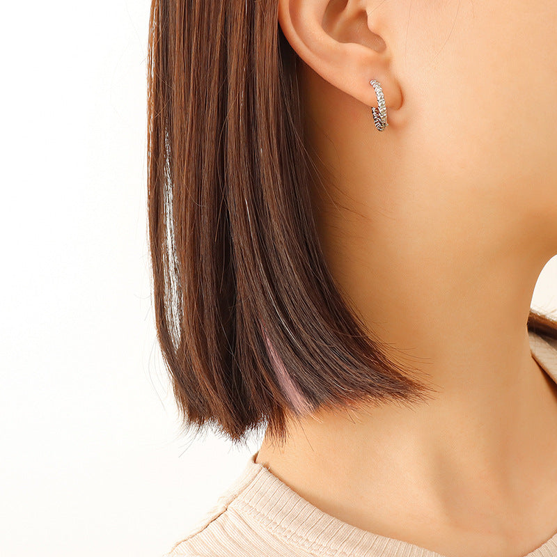Geometric Cold Wind Embossed Circle Niche Titanium Steel Rings