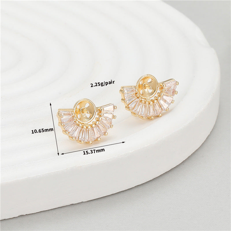 Special Interest Light Luxury High-grade Female Zircon Pearl Holder Irregular Earrings