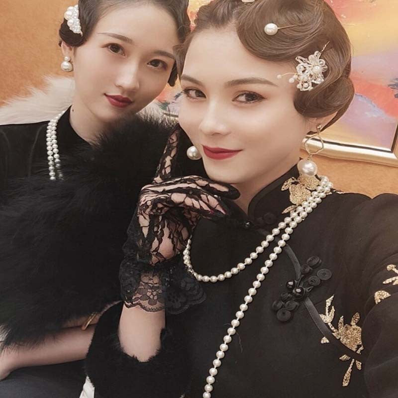 Vintage White Pearl Night Cheongsam Show Necklaces