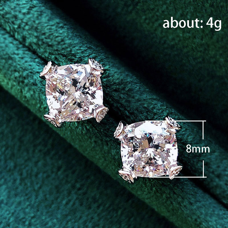 Classic Shining Artificial Diamond Ice Flower Earrings