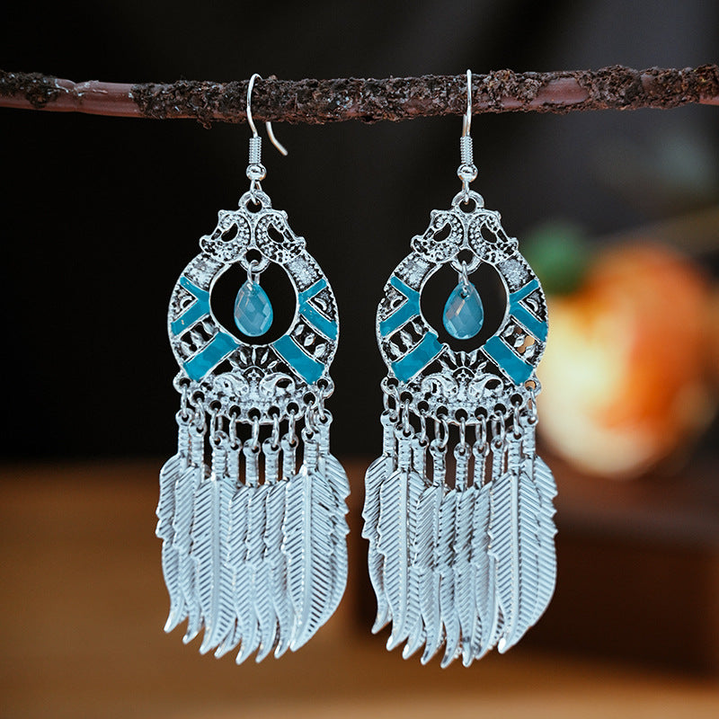 Turquoise Ethnic Style Retro Alloy Yunnan Rings